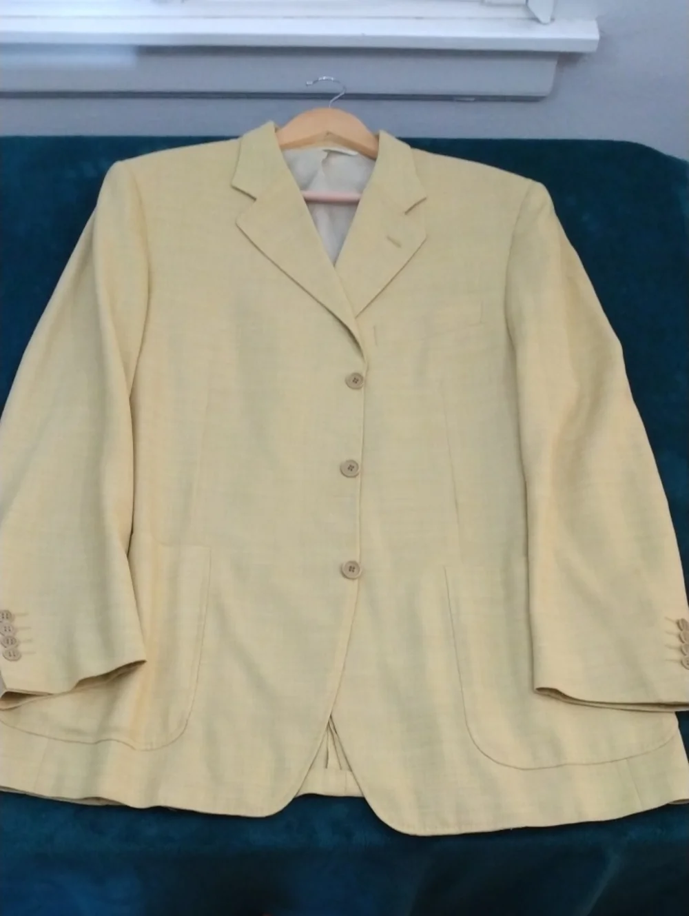 Canali Gold/Tan Tropical Wool Hopsack Summer Sport Jacket  44R US = 54R EU